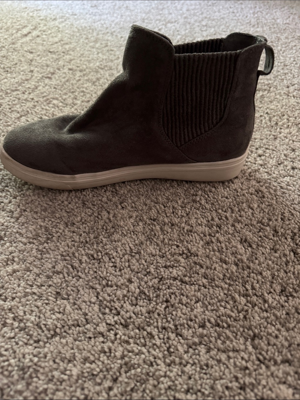 Steven By Steve Madden Charcoal Gray Slip-On Chelsea Sneaker Boot